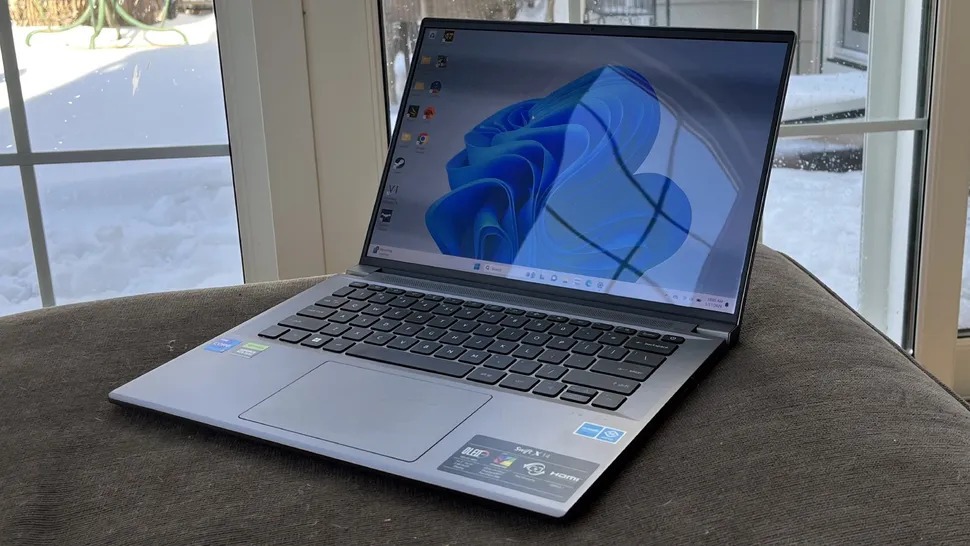 A sleek, high-performance laptop designed for gaming and work in 2025
